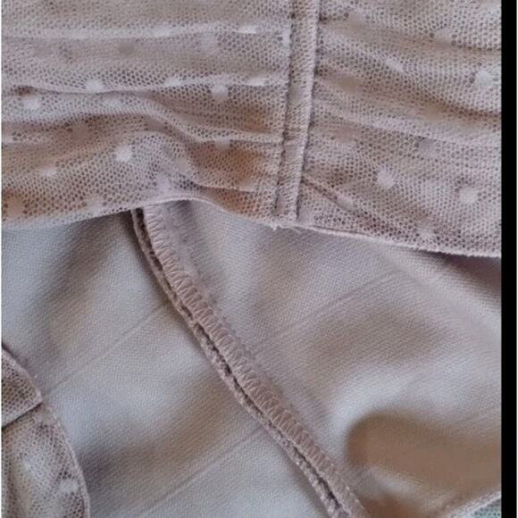 Haute Monde Ruched Polka Dot Dusty Pink Mesh Bustier Bodycon Dress Large - Picture 11 of 13